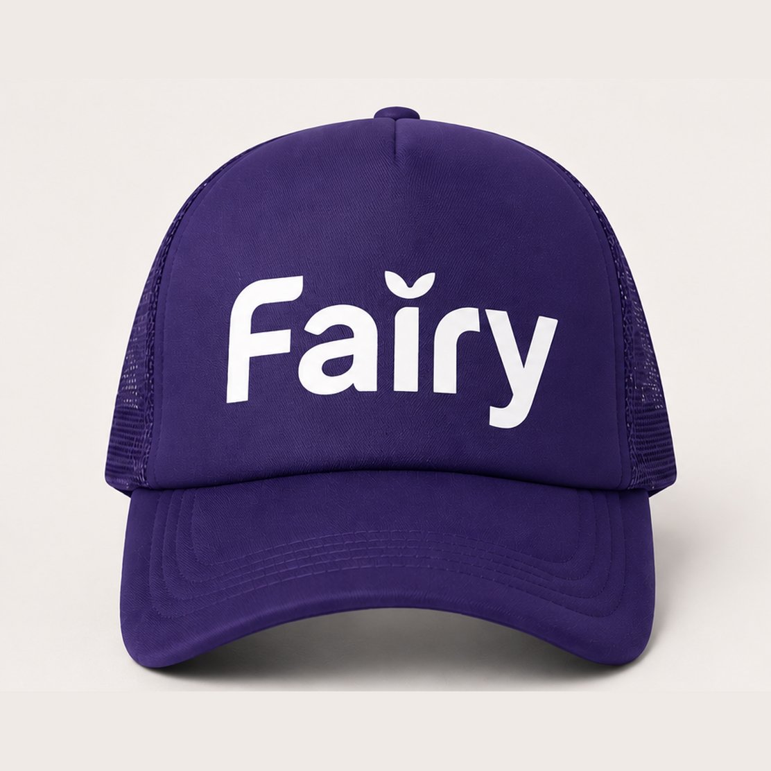 Deep purple Fairy trucker hat with white lettering